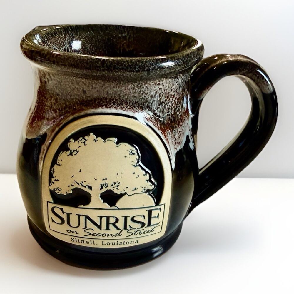 Deneen Pottery Sunrise On Second Street Louisiana 8 Ounce Coffee Tea Mug Brown
